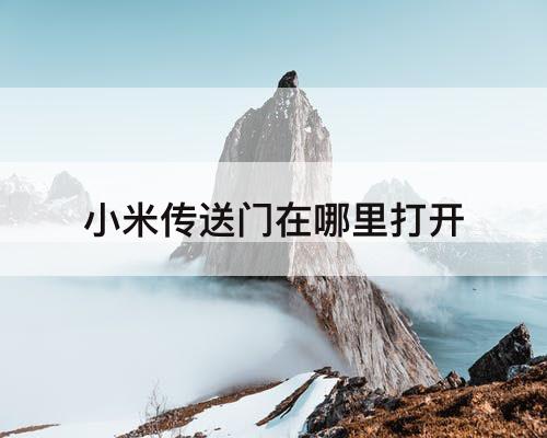 小米传送门在哪里打开