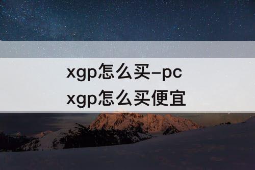 xgp怎么买-pc xgp怎么买便宜