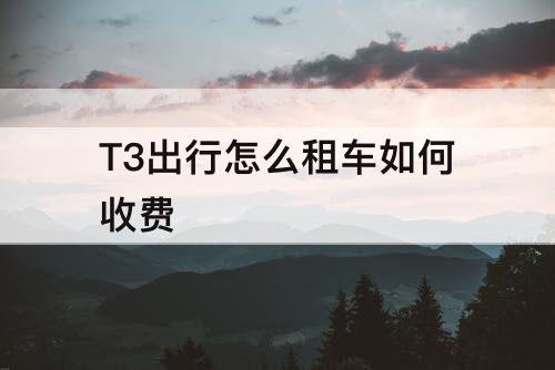 T3出行怎么租车如何收费