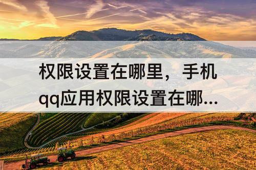权限设置在哪里，手机qq应用权限设置在哪里