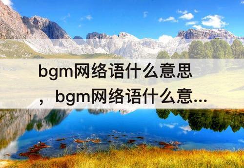 bgm网络语什么意思，bgm网络语什么意思原来如此
