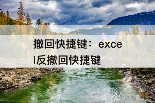 撤回快捷键：excel反撤回快捷键