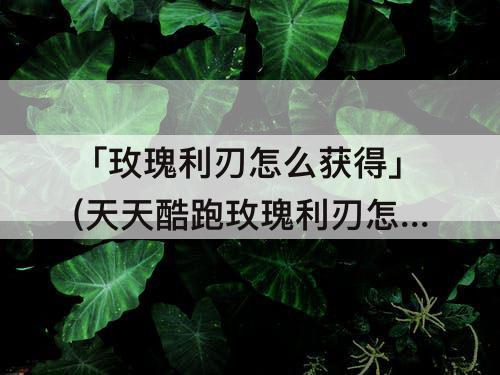 「玫瑰利刃怎么获得」(天天酷跑玫瑰利刃怎么获得)