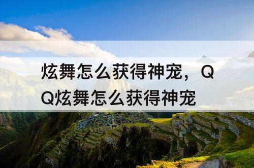 炫舞怎么获得神宠，QQ炫舞怎么获得神宠
