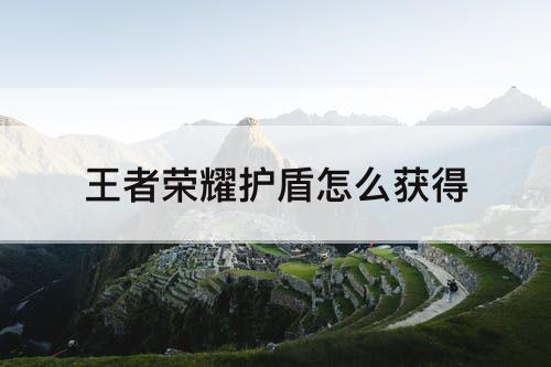 王者荣耀护盾怎么获得