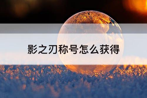 影之刃称号怎么获得