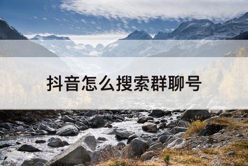 抖音怎么搜索群聊号