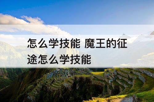 怎么学技能 魔王的征途怎么学技能