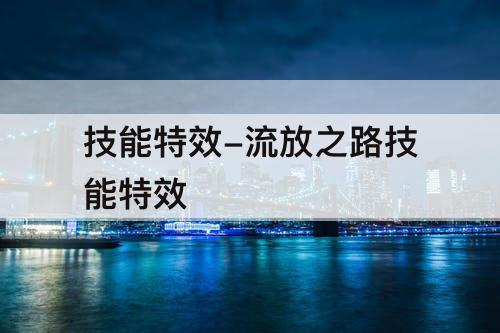 技能特效-流放之路技能特效