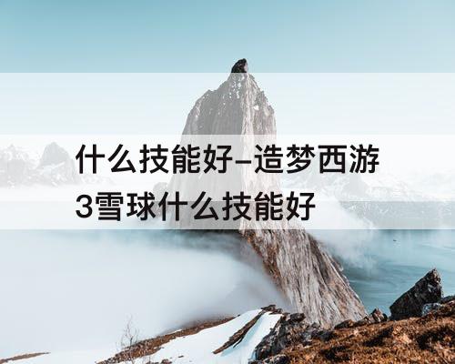 什么技能好-造梦西游3雪球什么技能好