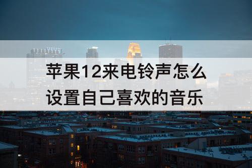苹果12来电铃声怎么设置自己喜欢的音乐