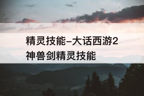 精灵技能-大话西游2神兽剑精灵技能