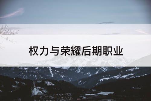 权力与荣耀后期职业
