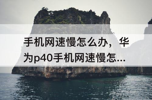 手机网速慢怎么办，华为p40手机网速慢怎么办