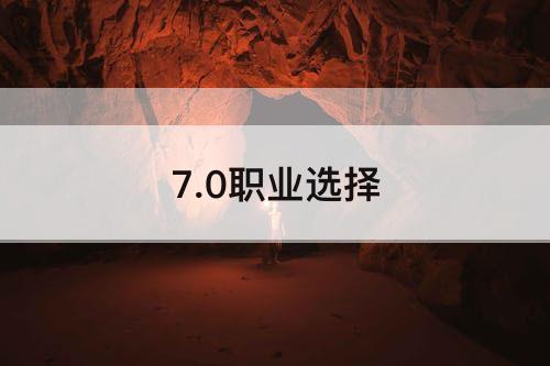 7.0职业选择