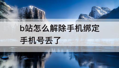 b站怎么解除手机绑定手机号丢了