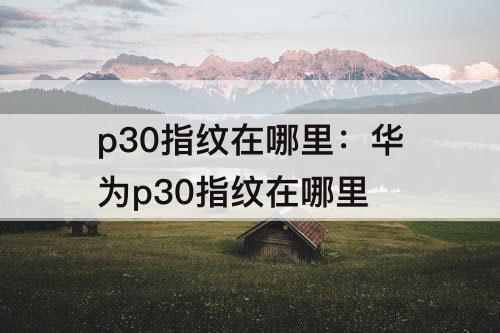 p30指纹在哪里：华为p30指纹在哪里