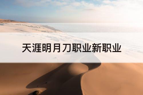 天涯明月刀职业新职业