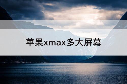苹果xmax多大屏幕