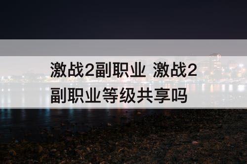 激战2副职业 激战2副职业等级共享吗
