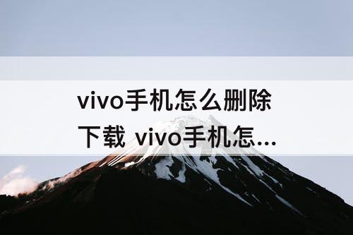 vivo手机怎么删除下载 vivo手机怎么删除下载的字体