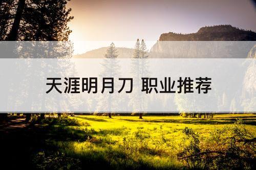 天涯明月刀 职业推荐