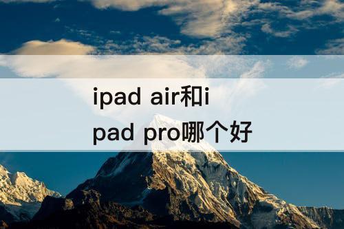 ipad air和ipad pro哪个好