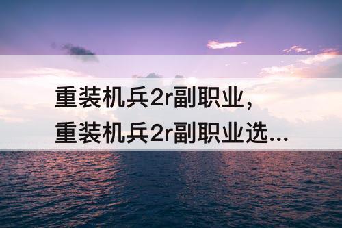 重装机兵2r副职业，重装机兵2r副职业选什么