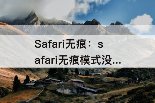 Safari无痕：safari无痕模式没有了