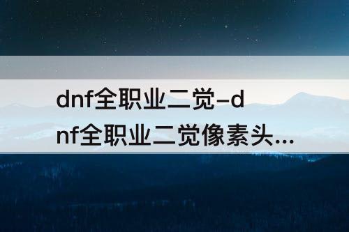 dnf全职业二觉-dnf全职业二觉像素头外观