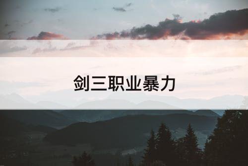 剑三职业暴力