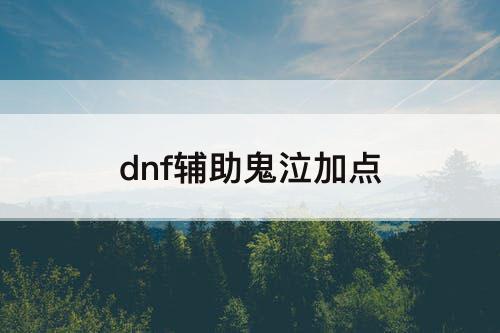 dnf辅助鬼泣加点