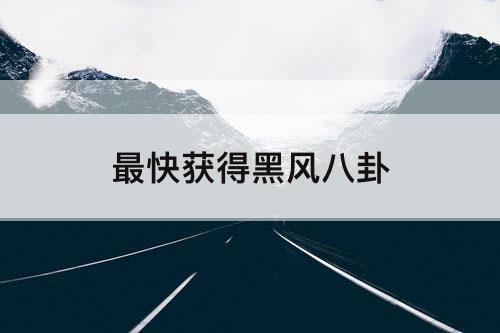 最快获得黑风八卦