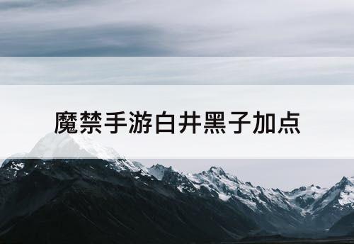 魔禁手游白井黑子加点
