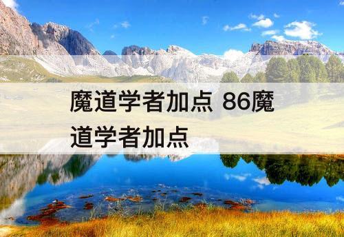 魔道学者加点 86魔道学者加点