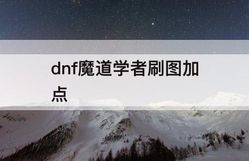 dnf魔道学者刷图加点