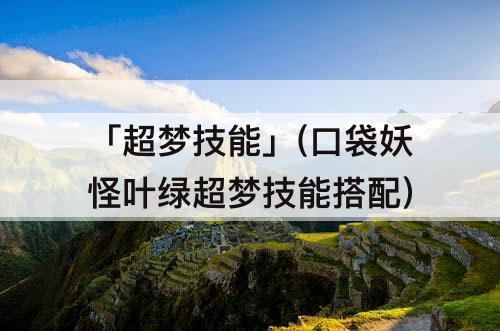 「超梦技能」(口袋妖怪叶绿超梦技能搭配)