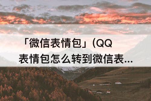 「微信表情包」(QQ表情包怎么转到微信表情包里面)