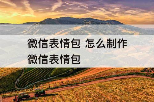 微信表情包 怎么制作微信表情包