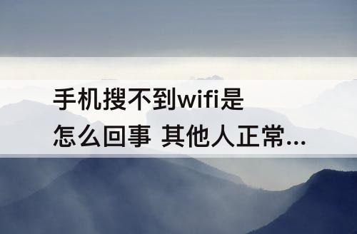 手机搜不到wifi是怎么回事 其他人正常的