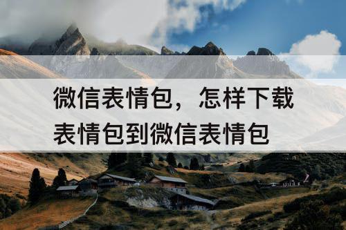 微信表情包，怎样下载表情包到微信表情包