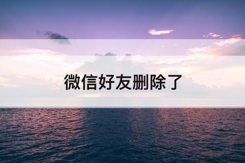 微信好友删除了