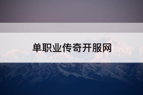 单职业传奇开服网