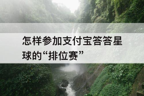 怎样参加支付宝答答星球的“排位赛”