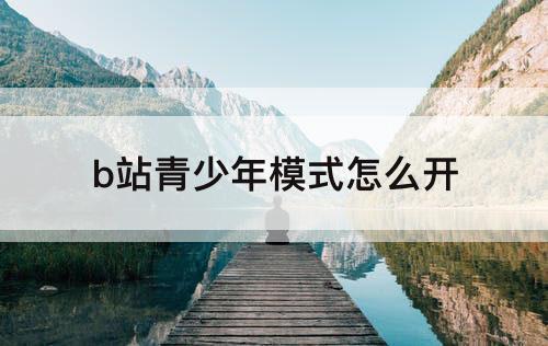 b站青少年模式怎么开