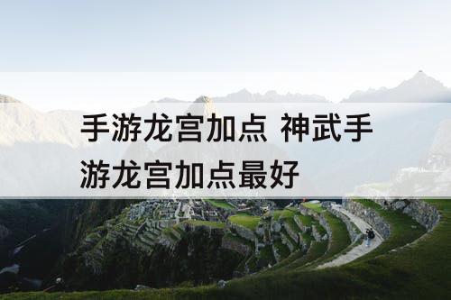 手游龙宫加点 神武手游龙宫加点最好