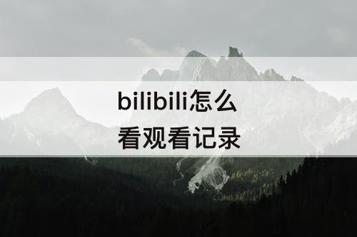 bilibili怎么看观看记录