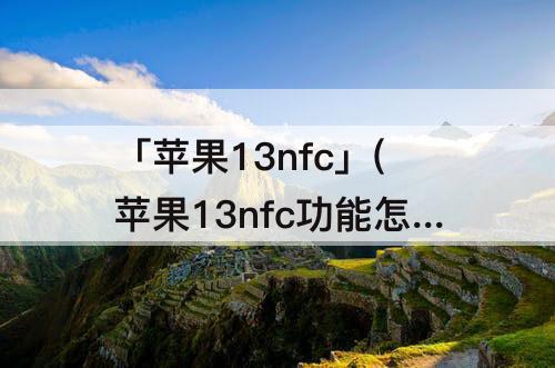 「苹果13nfc」(苹果13nfc功能怎么开启)