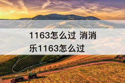 1163怎么过 消消乐1163怎么过