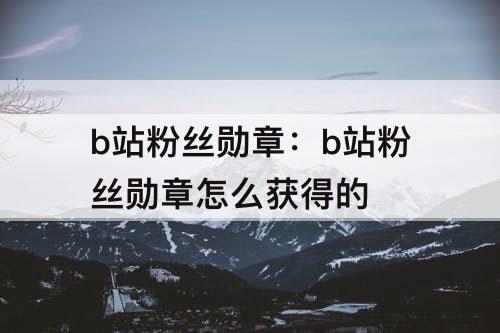 b站粉丝勋章：b站粉丝勋章怎么获得的